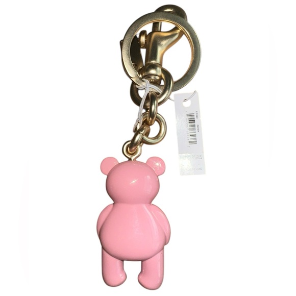 Coach Pink Teddy Bear Keyring - Picture 2 of 3